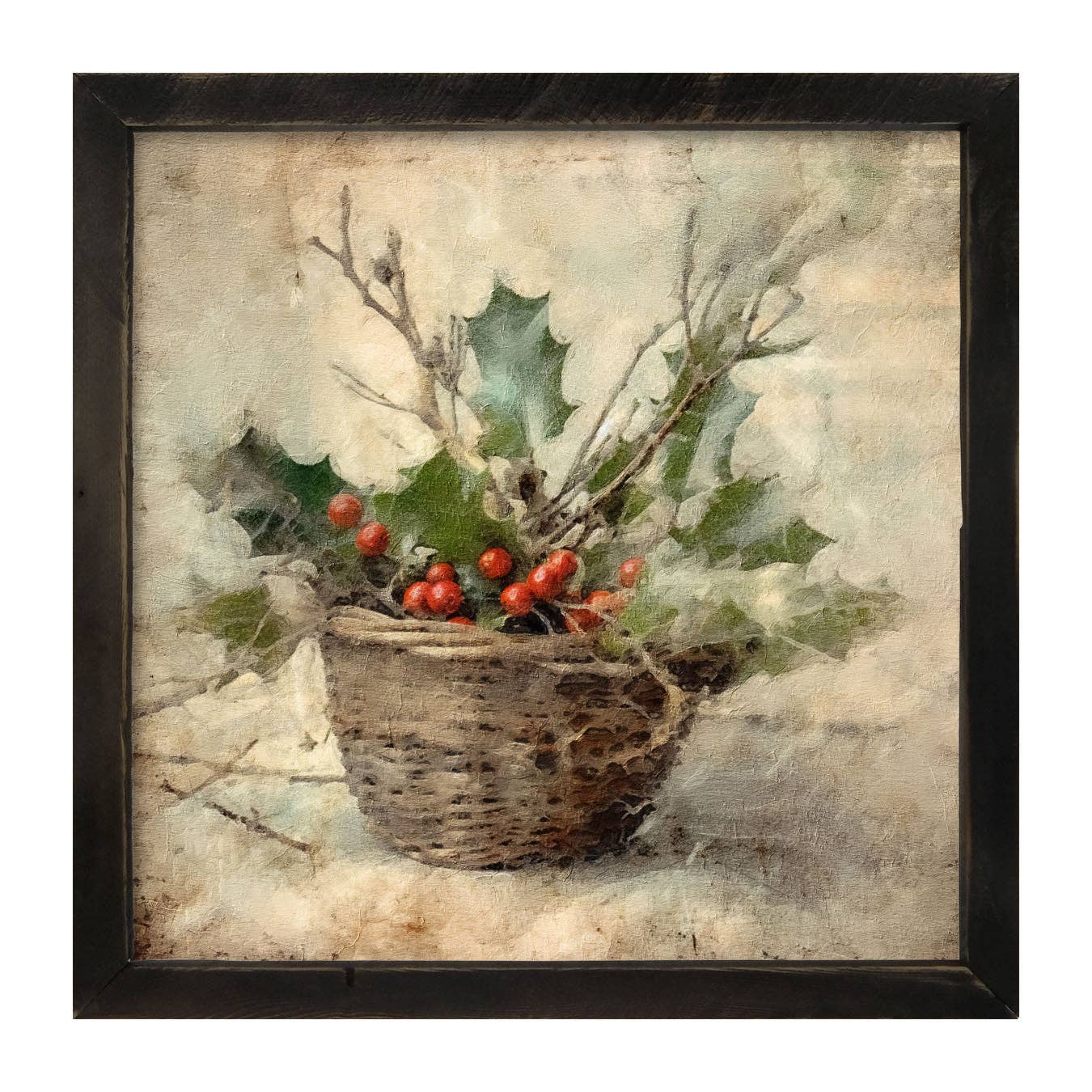 ginger blue - Wholesale Art Print - Basket- holly berries6