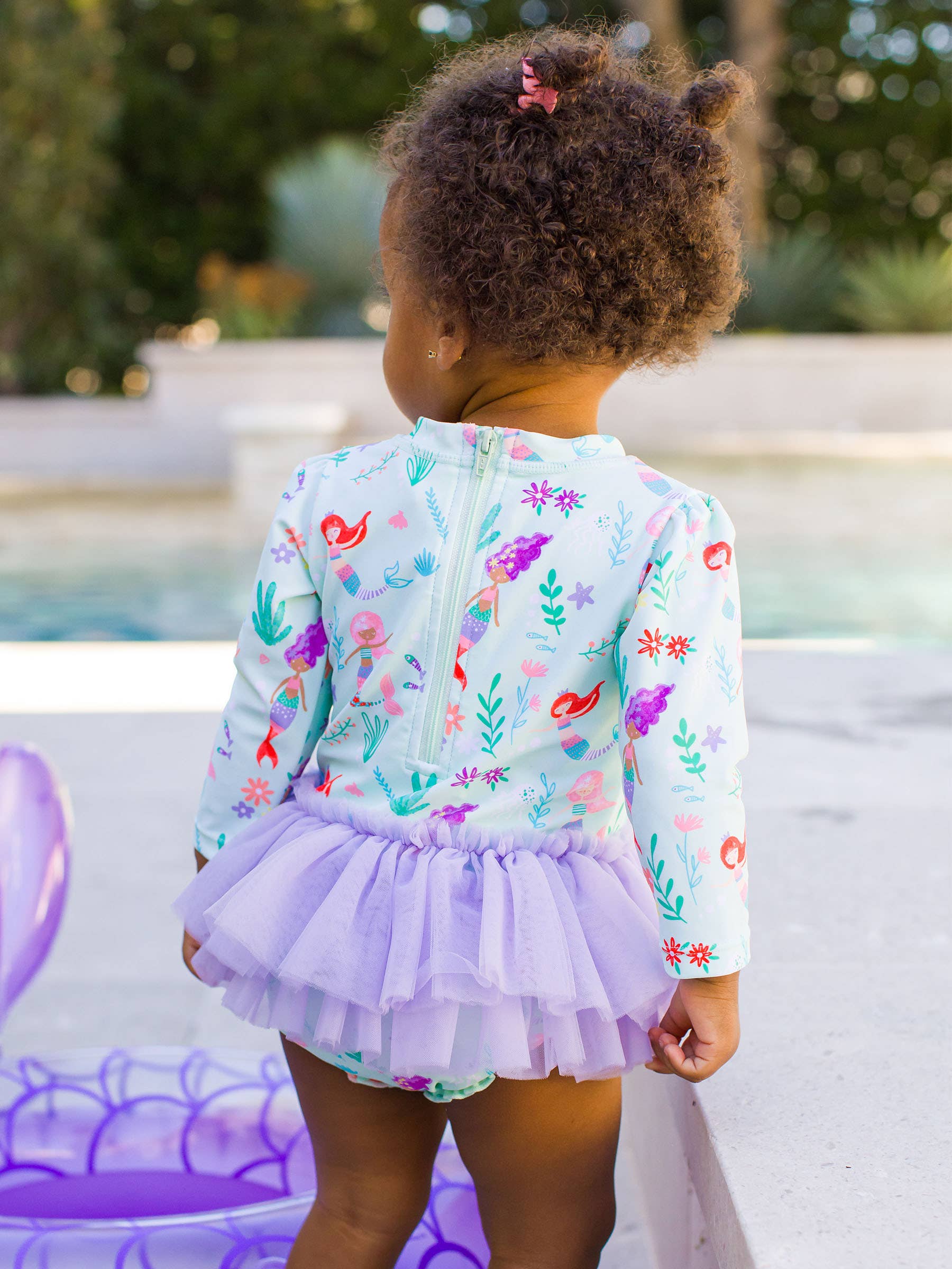 Viola Costume da bagno intero con protezione solare e gonna in tulle per bambine, principessa sirena. in vendita all'ingrosso su Faire8