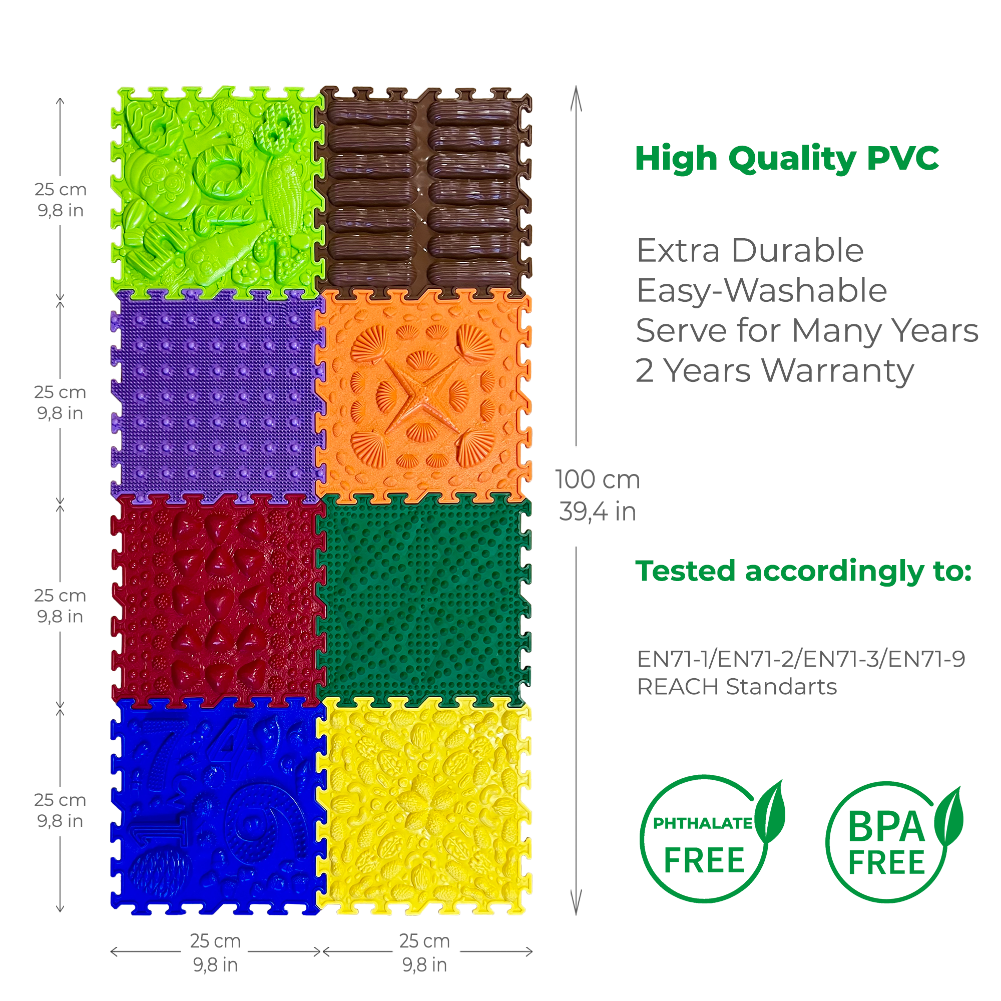 ORTONATURE – Puzzle - Crianças por atacado – Tapete de Puzzle Sensorial de Massagem - conjunto "Caminho Feliz"2