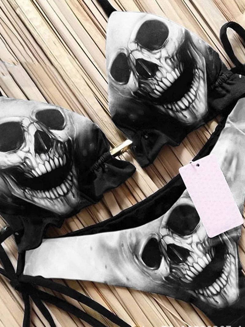 Tourtiwi - Wholesale Two Piece Swimsuit - Women's - Sexy Skull Bandage Swimsuit Suit4