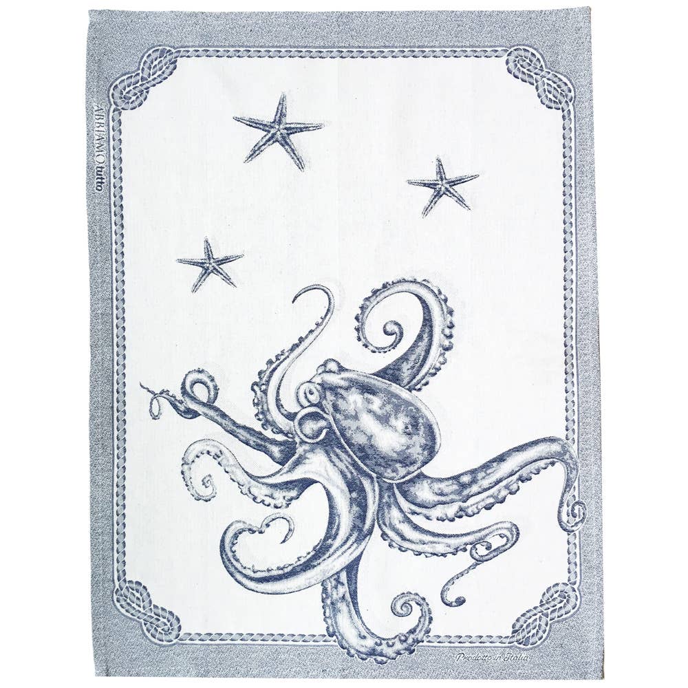 Abbiamo Tutto - Wholesale Tea Towel - Kitchen Towel -Octopus - Blue0