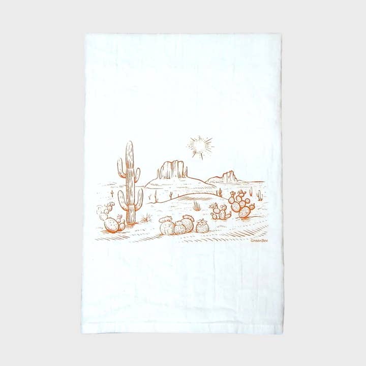 Cactus Desert Kitchen Towel | Tea Towels | Arizona Towel for wholesale by Green Bee Tea Towels