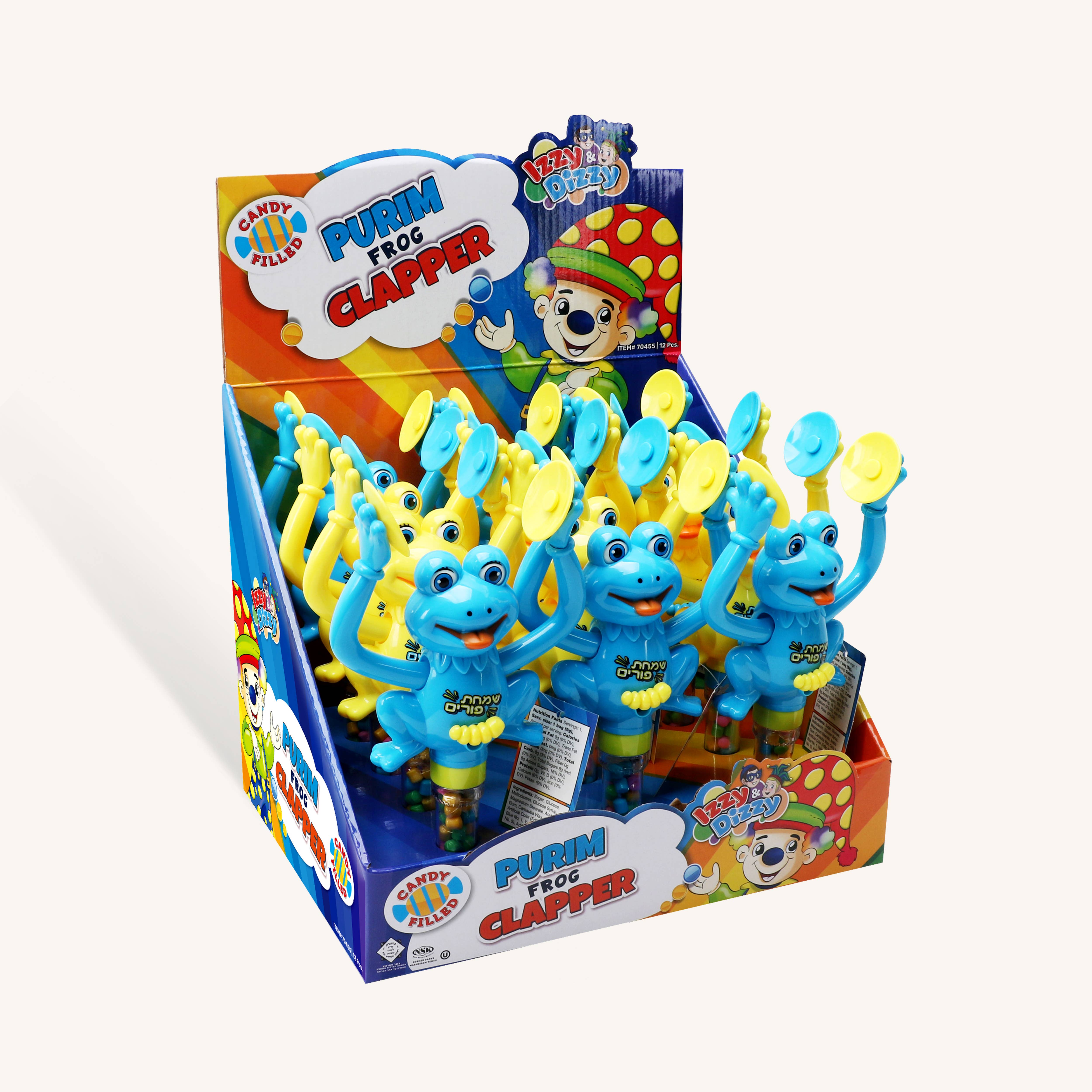 Ner Mitzvah - Wholesale Hard Candy - Purim Candy Filled Frog Clapper1