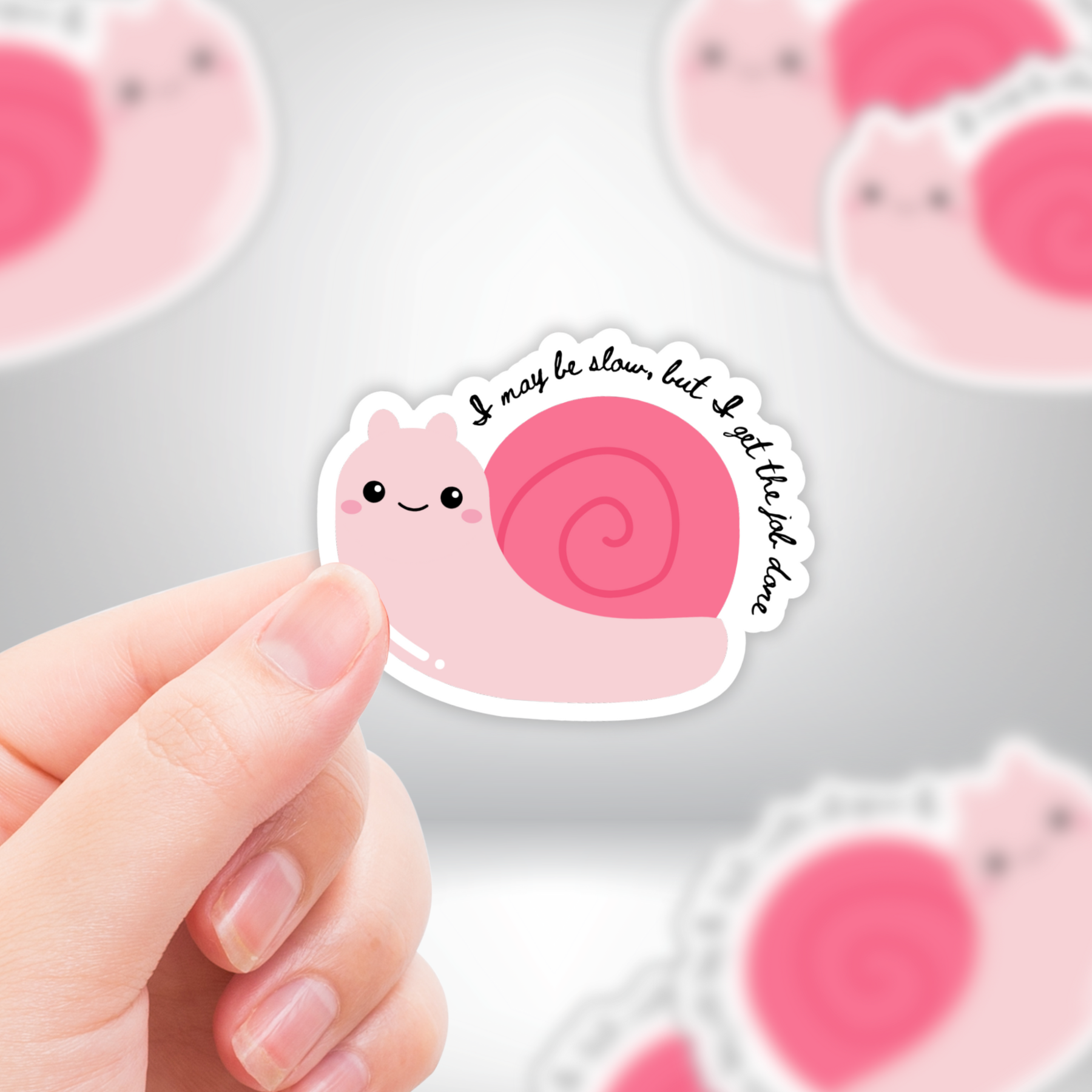 Coyote Color – wholesale Sticker – Cute Snail Sticker "I May Be Slow But I Get Things Done"0