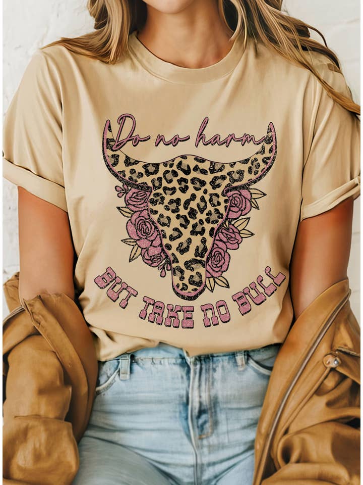 Rustee Clothing - Wholesale Screen Printed T-Shirt - Women's - DO NO HARM BUT TAKE NO BULL GRAPHIC TSHIRTS6