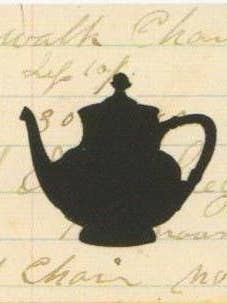 Teapot - Red Ribbon Ornament for wholesale by Silhouettes and More