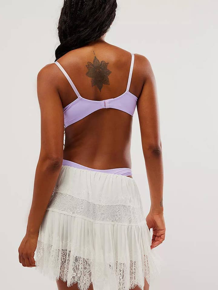 HIDDENBRAND - Wholesale Skirt - Women's - Floral Lace Sheer Ruffle tiered low rise skirt4