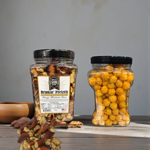 Taco 7-oz Canister Cheese Balls for wholesale by Sweet G's Bakery - Drinkin’ Pretzels™