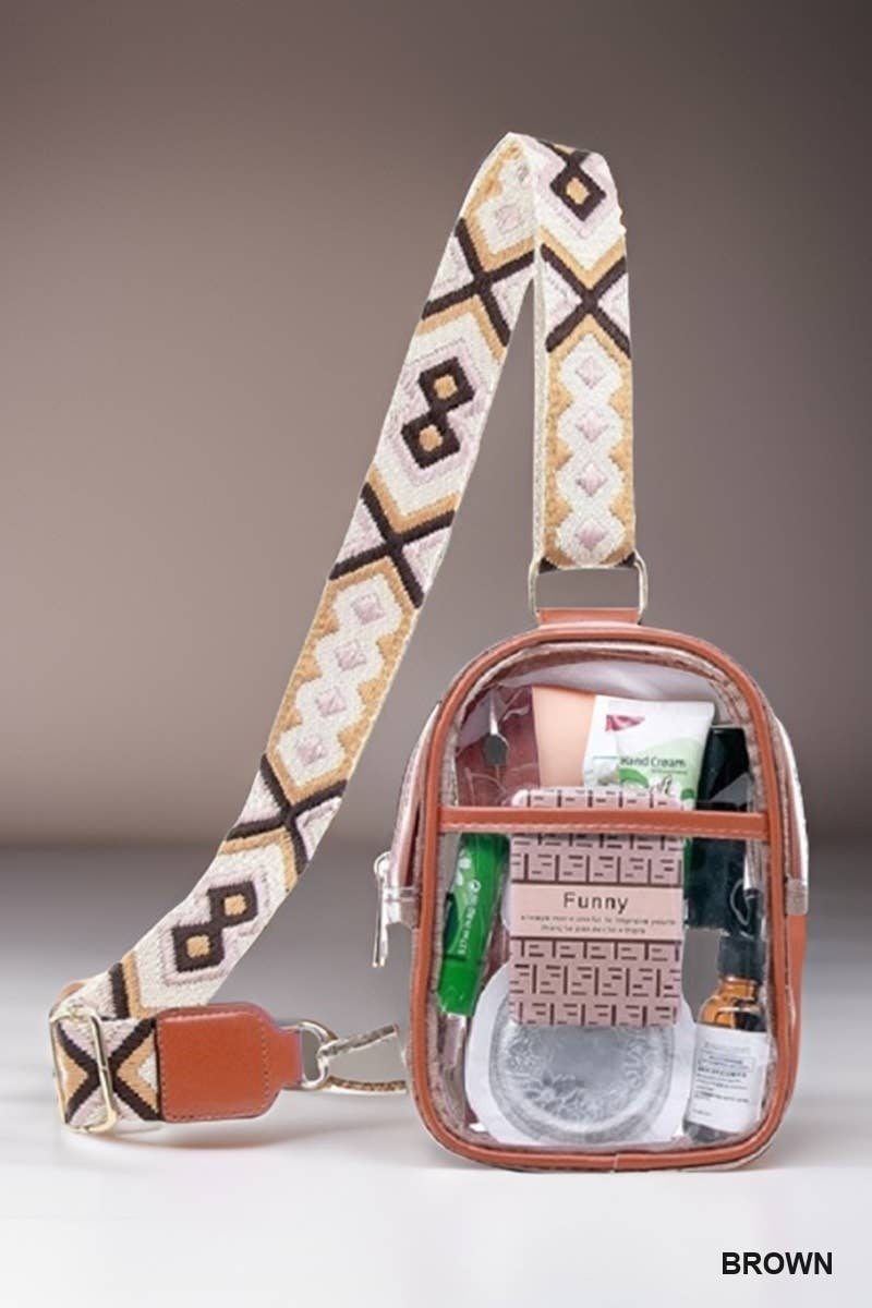 42POPS - Vendita all'ingrosso Borsa a tracolla - Donna - ",, Borsa a Tracolla Trasparente SI-26027 con Cinghia per Chitarra2