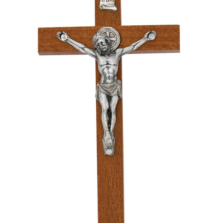 Hail Mary Gifts - Wholesale Wall cross - Religious Standing Cross Crucifix Wood St. Benedict