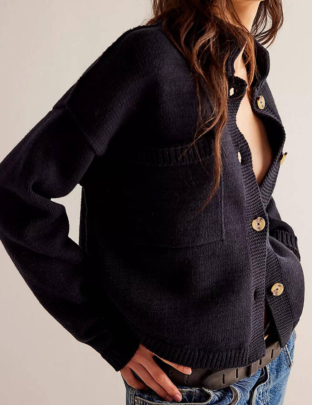 Sweetkama – wholesale Cardigan – Women’s – Ladies Button Front Dropped Shoulder Cardigan SKT5293