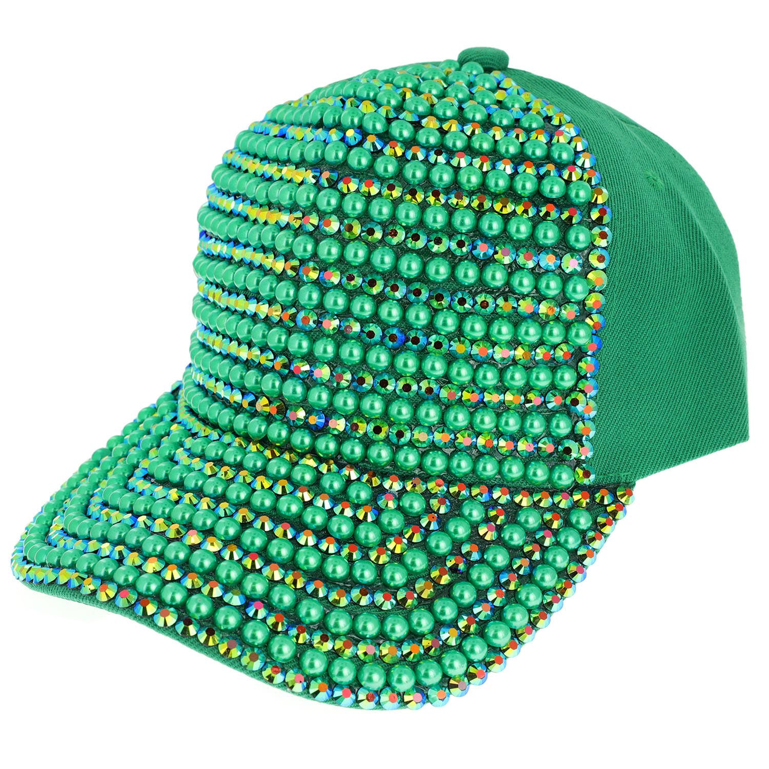 SP Sophia Collection - Wholesale Baseball Cap - Women's - Iridescent Rhinestone & Pearl Bling Baseball Cap9