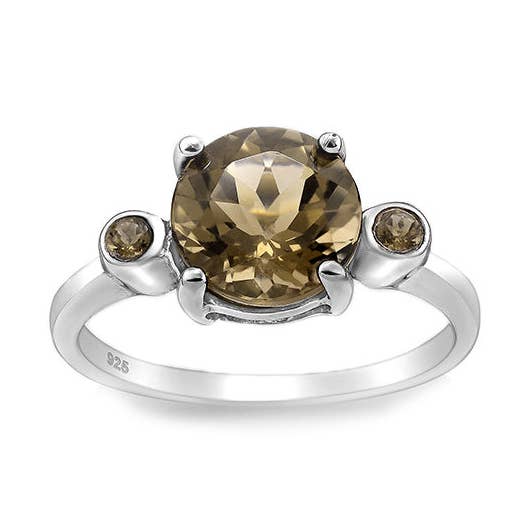 9mm Smokey Quartz trio ring for wholesale by Silver Queen Jewellery