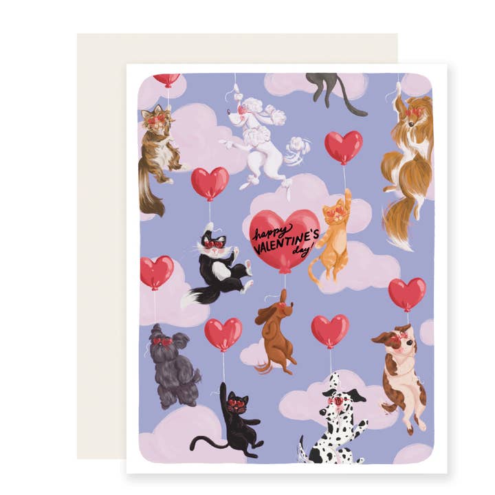 Slightly Stationery - Wholesale Valentine's Day Card - Dogs & Cats Valentine | Cute Valentine's Day Card