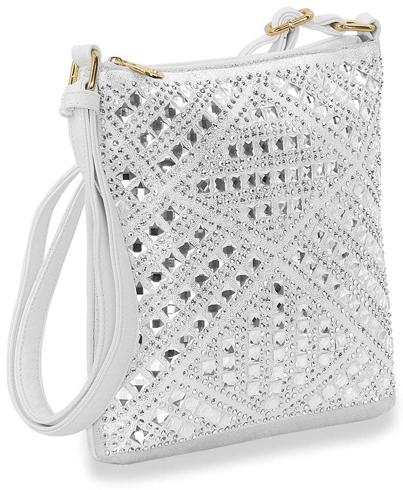 Handbag Express - Vente Sac à bandoulière – femme - Sac bandoulière à motif géométrique en strass2
