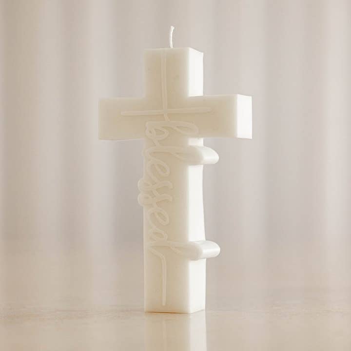 Bougie Croix Bénie pour la vente par La Mèche