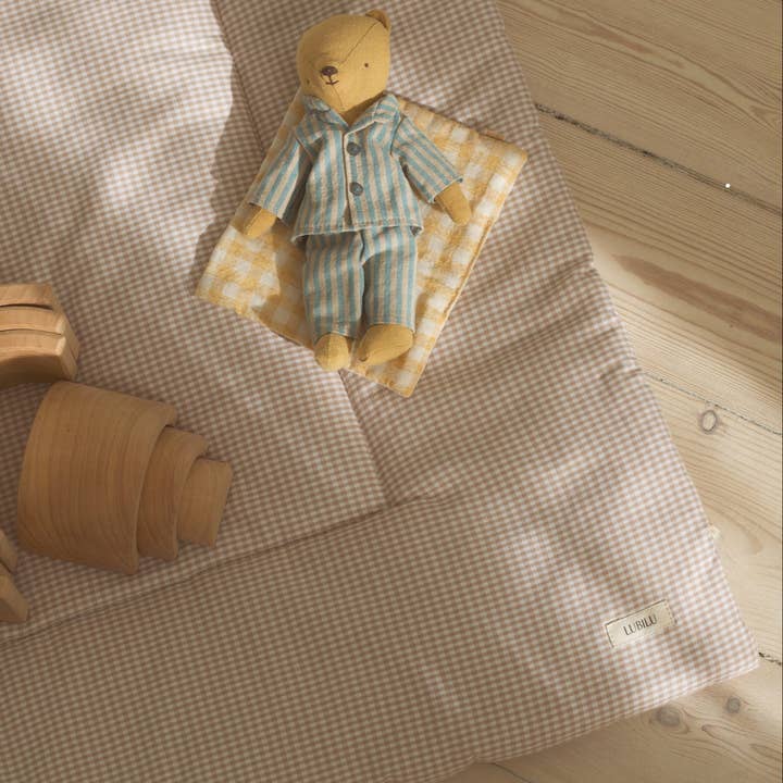 Mini Check Playmat Beige for wholesale by Lubilu Copenhagen