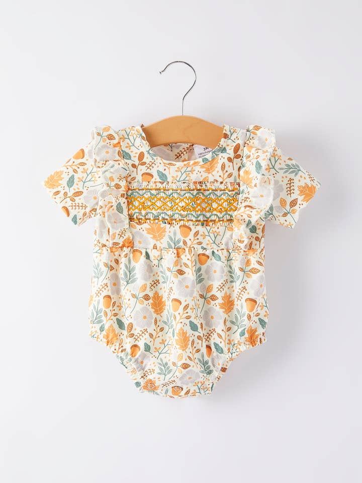 Girls Floral Print Romper for wholesale by Rylee Faith Designs