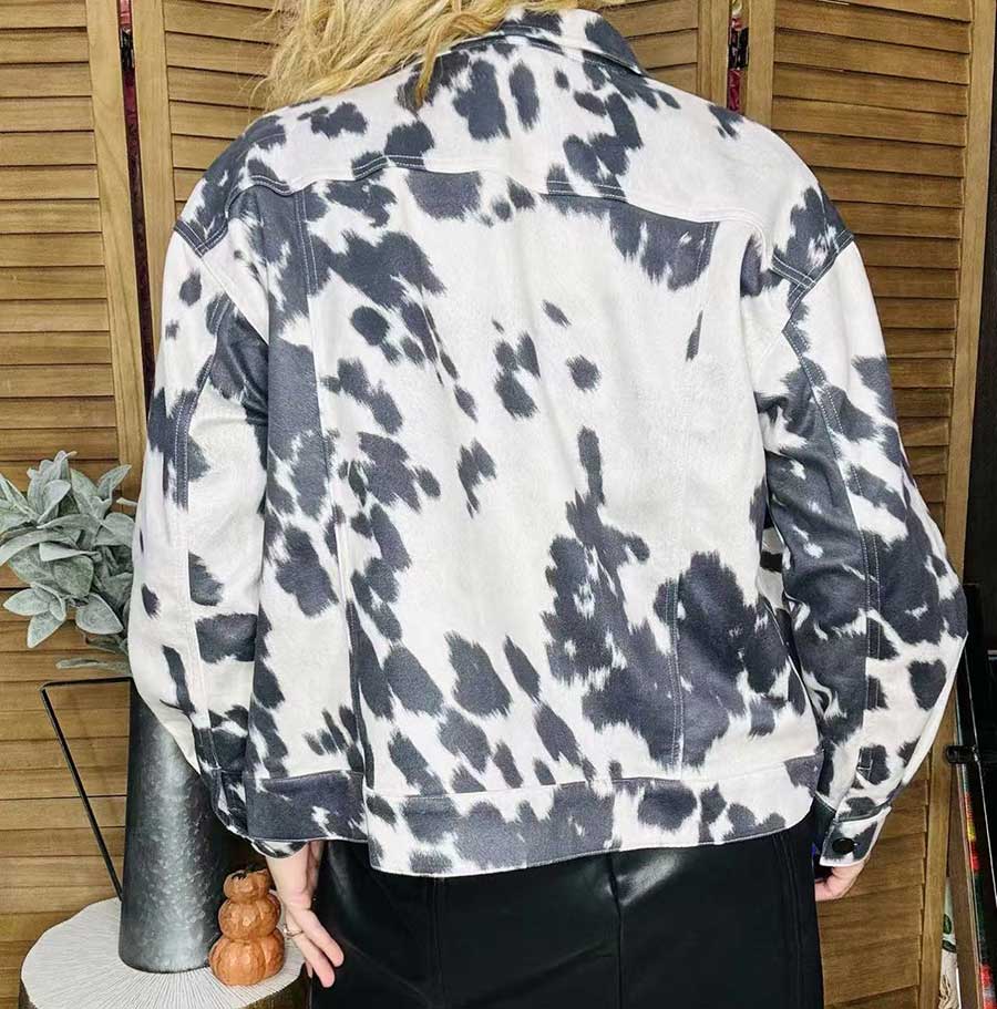 luluclothes - Wholesale Jacket - Women's - Cow printed suede long sleeve women jacket XCH164034