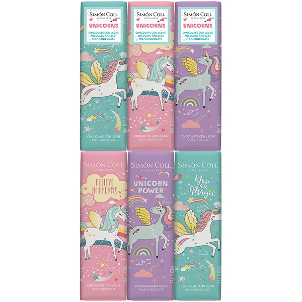 ADG Diffusion - Vendita all'ingrosso Barretta di cioccolato - TAVOLETTA DI CIOCCOLATO UNICORN - Espositore da 12 tavolette1