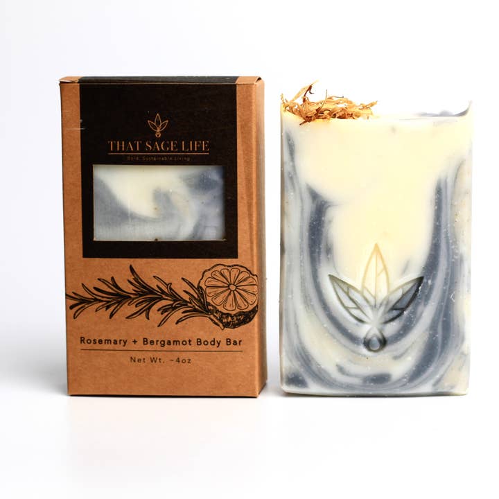 Rosemary Bergamot Body Bar for wholesale by That Sage Life