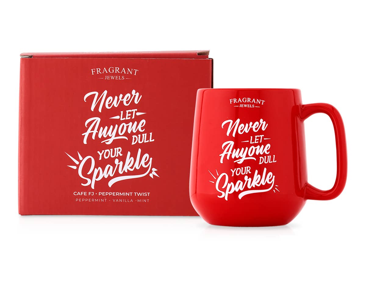 Fragrant Jewels - Wholesale Jar/filled candle - Cafe FJ: Peppermint Twist - Sparkle - Jewel Candle (Without Jewelry)