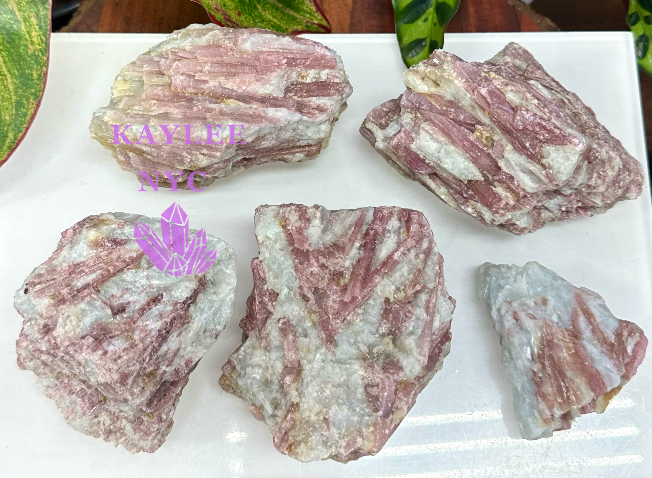 KayleeNYC – Pedra/cristal espiritual por atacado – Lote de 2,3 kg de Cristal Bruto Natural de Turmalina Rosa para Energia de Cura2