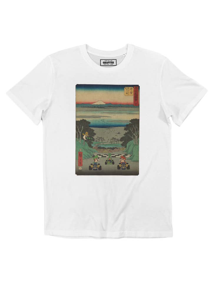 White Ready to Rumble Tee - Mario Kart Japan Tee for wholesale on Faire