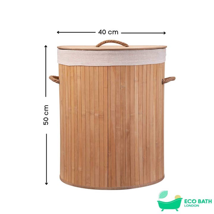 Eco Bath London Bamboo Laundry Basket with Lid and Removable Lining for wholesale by Eco Bath London