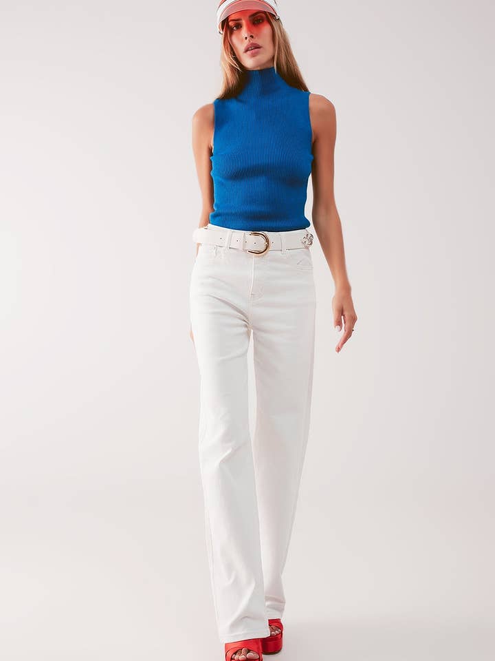 Blanco Jeans mom slouchy de talle alto en crema de venta al por mayor en Faire