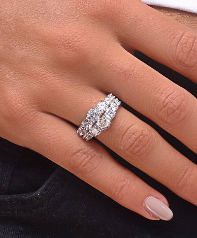 Amy and Annette - Wholesale Multi-Stone Ring - Sterling Silver Two Row Graduated Ring1