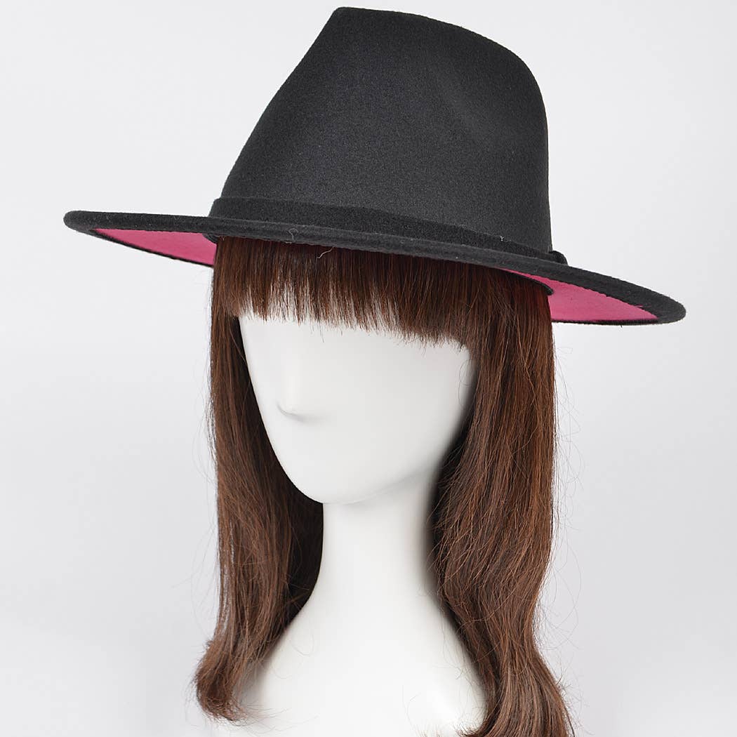 3AM BY H&D ACCESSORIES - Vendita all'ingrosso Fedora - Donna - Cappello bicolore in finta lana0
