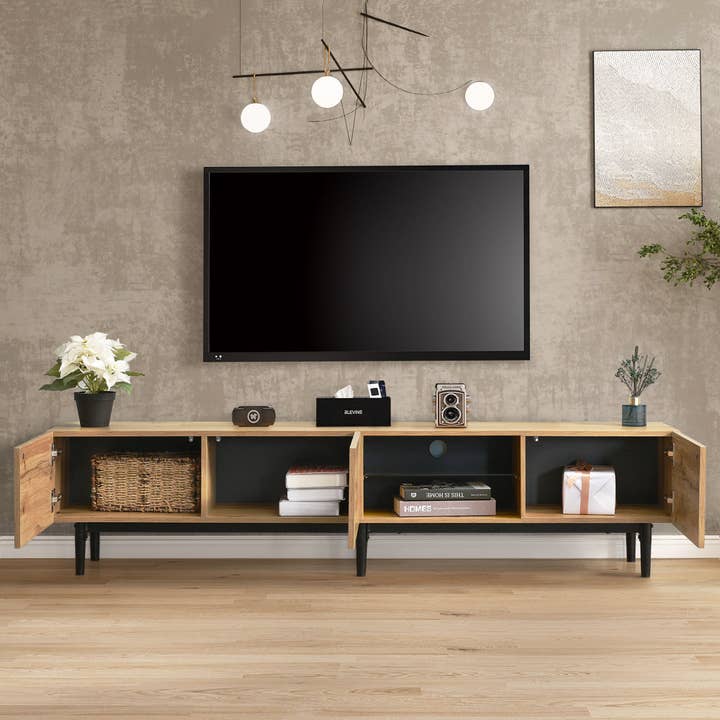 Urban Meuble - Wholesale Console Table - Modern wood grain effect TV stand with variable LED lights TRIEVAIT4