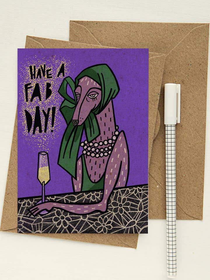 Have A Fab Day! - greeting card for wholesale by Niki Usagi