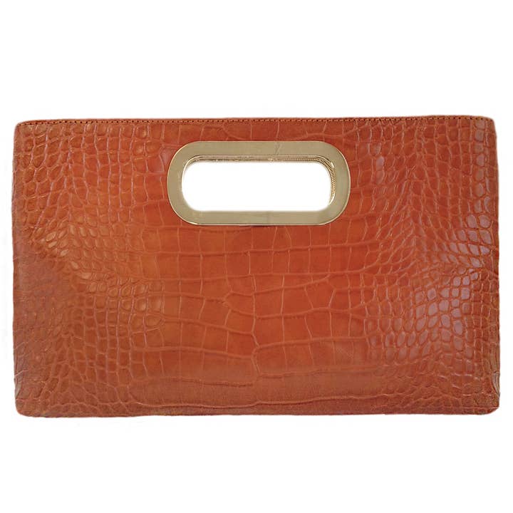 JNBFASHION.COM - Wholesale Clutch Bag - Women's - Crocodile Synthetic Leather Top Handle Clutch…2