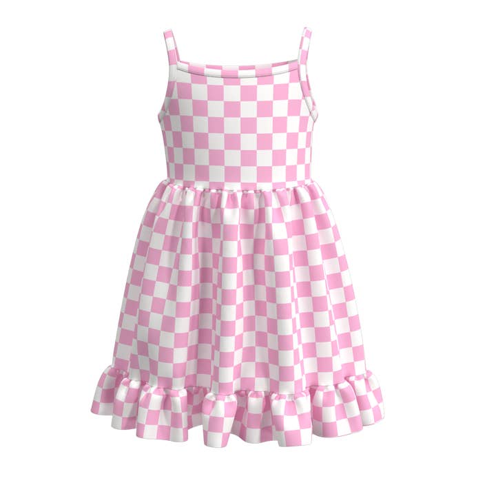 Little Trendy - Wholesale Dress - Kids - Girls daily suspender plaid ruffle dress