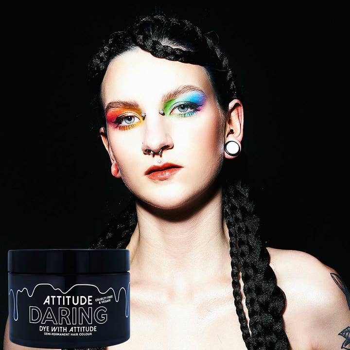 Tinte para el cabello Daring Black, vegano, libre de crueldad para venta al por mayor de Attitude Hair Dye