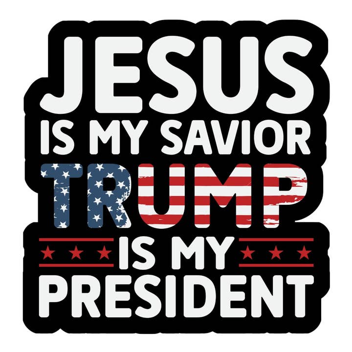 Jesus er min frelser trumf er min præsident vandtæt klistermærke for engroshandel hos Lyrical River Designs