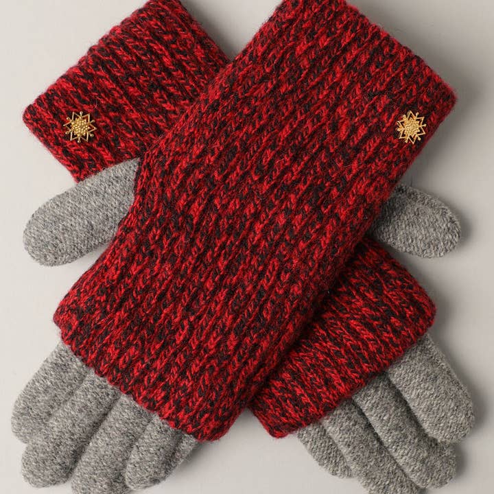 Fashion City - Wholesale Gloves - Women's - Winter Wool Blend Double Layer Knitted Gloves12