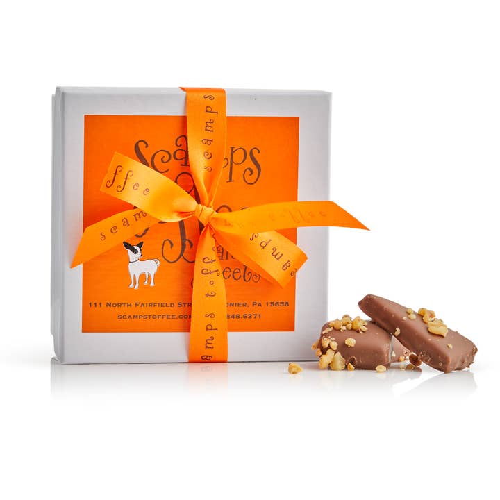 Scamps Toffee - Wholesale Chocolate Box - 4oz Box - Toffee - Chocolate Covered