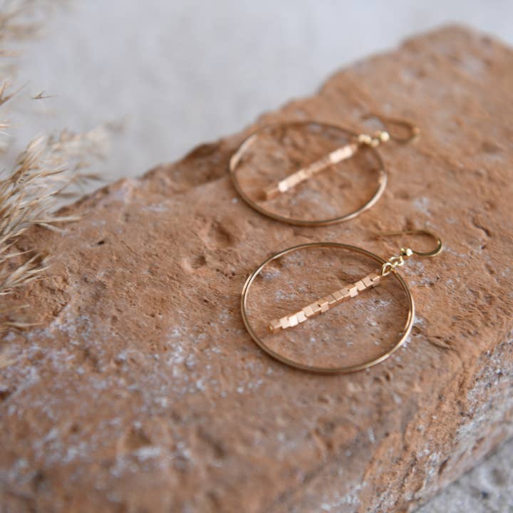 Cecelia Designs Jewelry - Wholesale Dangle Earrings - Hepburn Pearl or Gold Beaded Drop Hoop Earrings