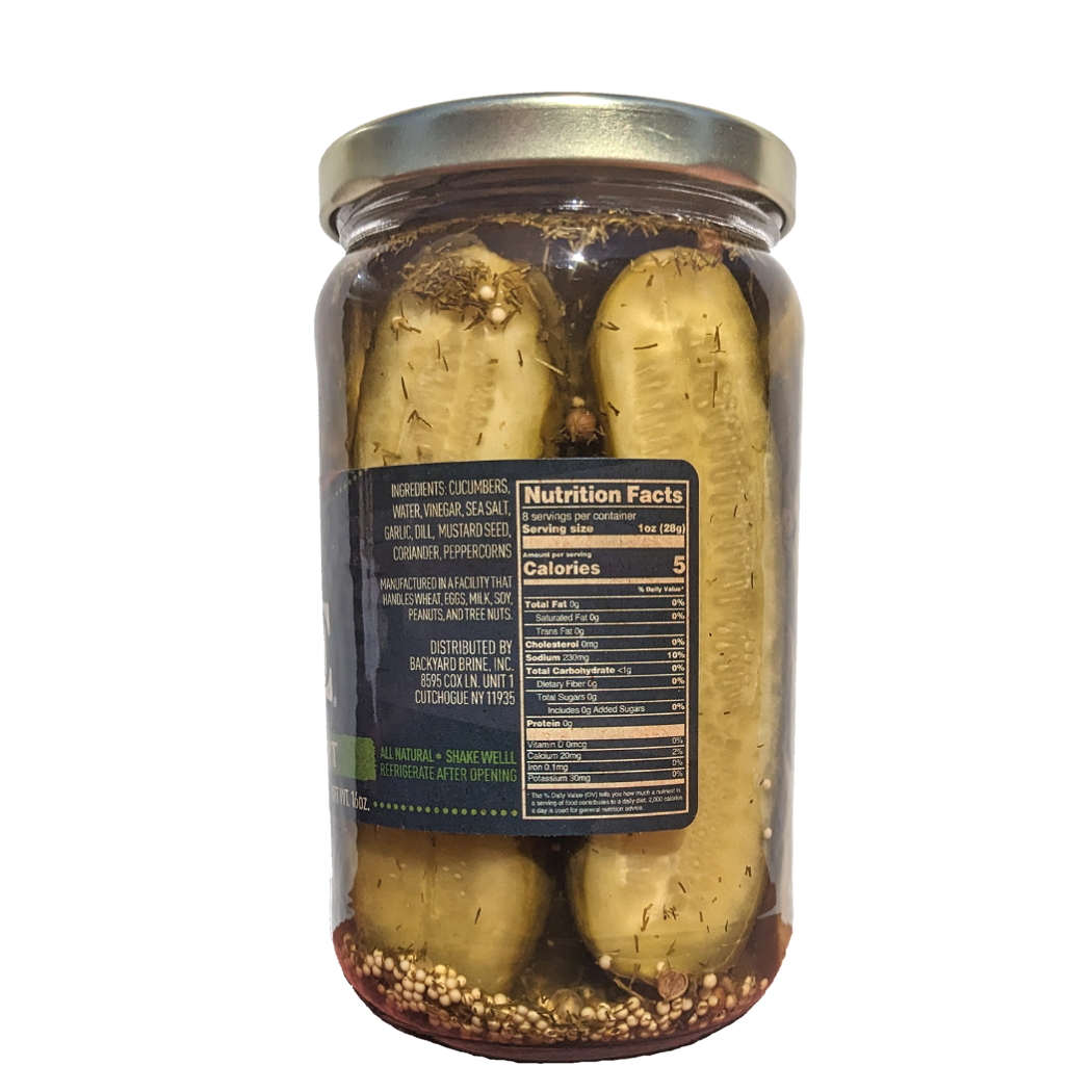 Backyard Brine – wholesale Pickled vegetables – Dill Death Do Us Part - Garlic Dill Pickles, 16 oz2