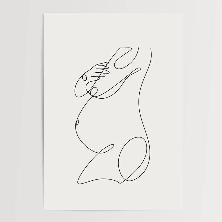 Pregnancy Line Art Print for wholesale by LXR CREATE