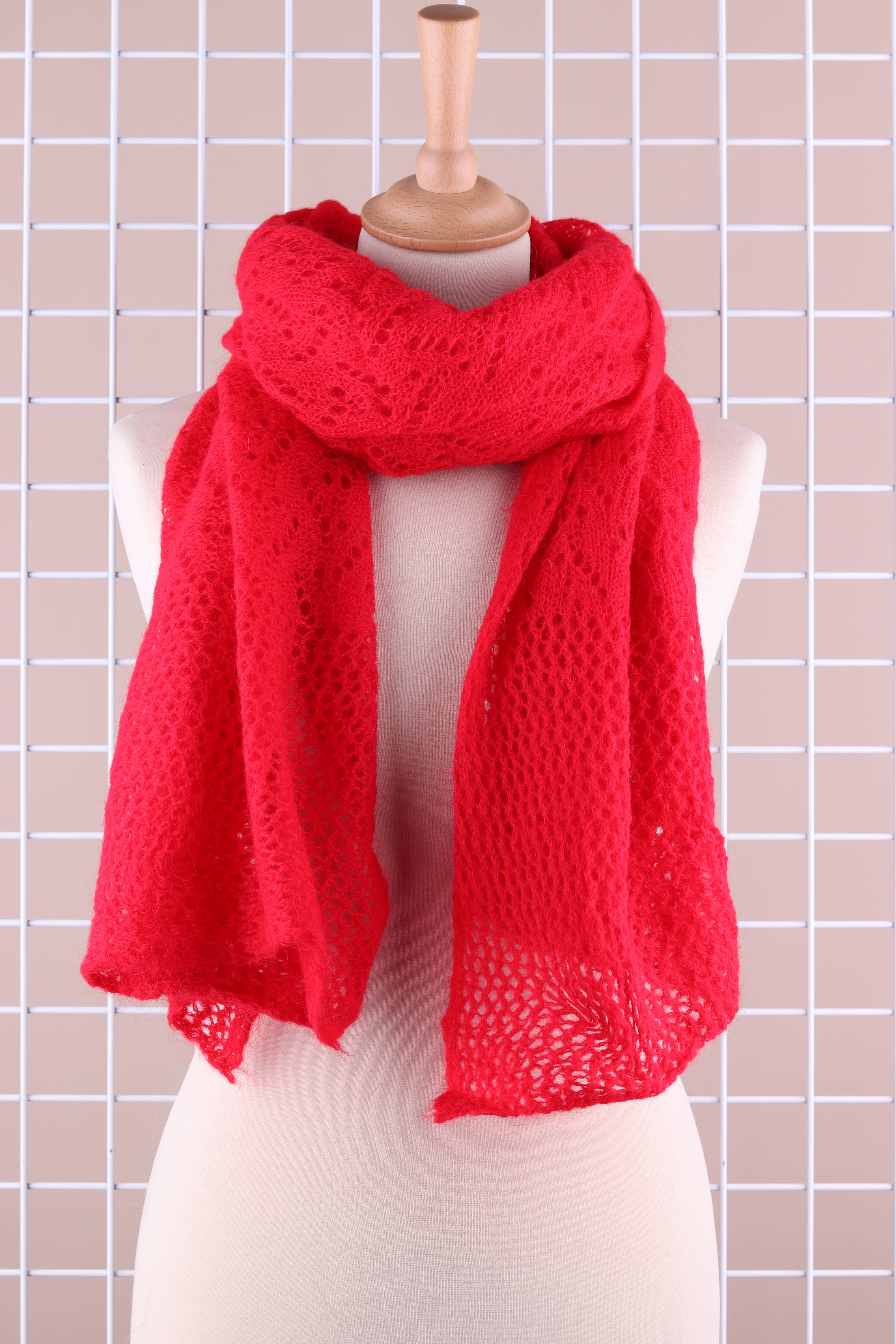 NAÏS PARIS - Wholesale Scarf - Women's - OPENWORK MOHAIR WOOL SHAWL13