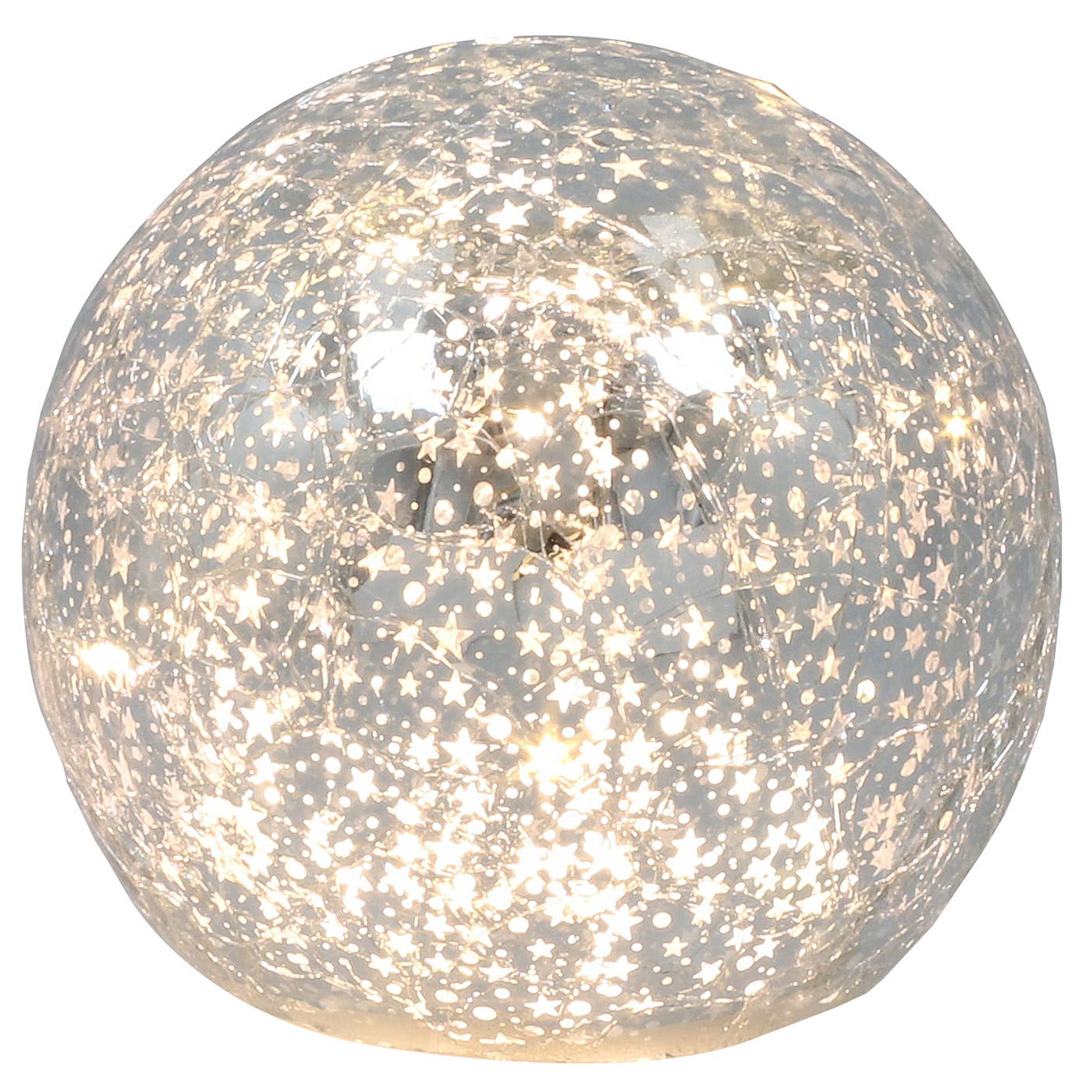 Joe Davies - Wholesale Christmas Decoration - LED Crackle Silver Ball 10cm0