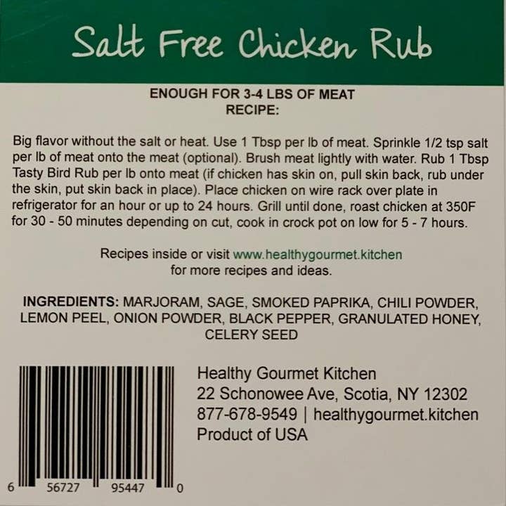 Healthy Gourmet Kitchen - Wholesale Rub - Salt Free Chicken Rub1