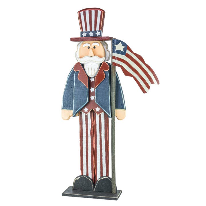 Americana Uncle Sam Stander with Flag for wholesale by Hanna's Handiworks