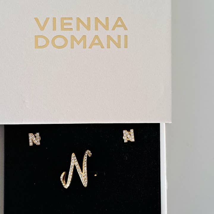 Vienna Domani Jewelry - Wholesale Multi-Stone Ring - Iced Initial Ring10