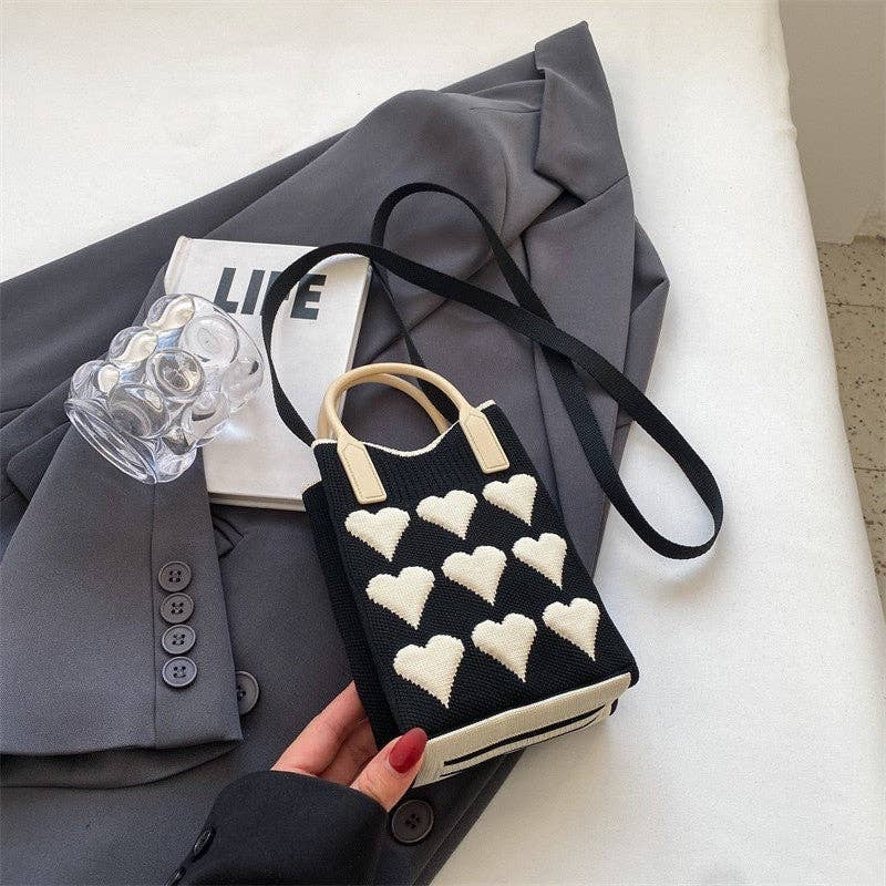 FurDecoration - Wholesale Crossbody Bag - Women's - Cute Mini Hearts Openning Mobile Phone Crossbody Bag Handbag0