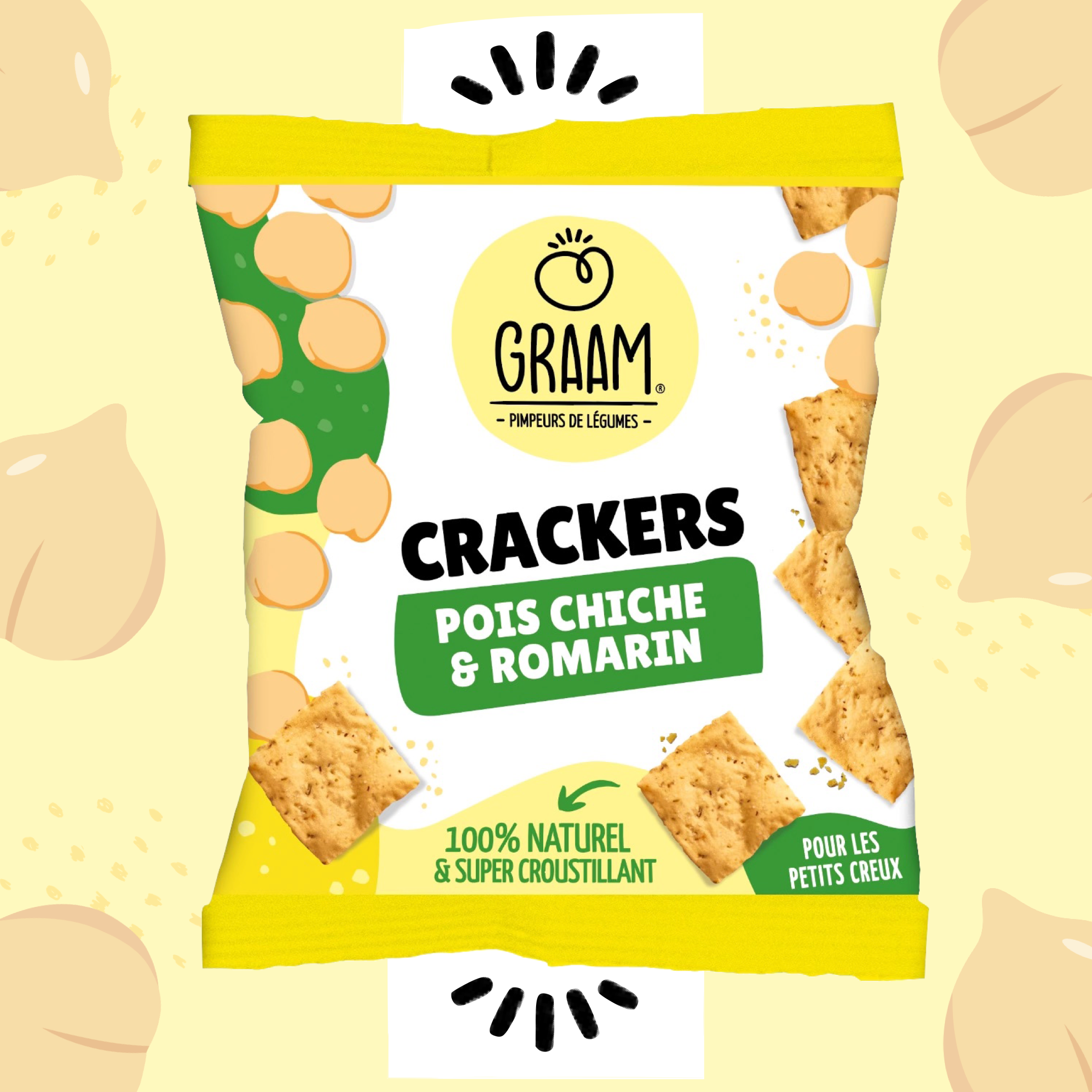 GRAAM - Vendita all'ingrosso Patatine - GRAAM - Crackers di ceci e rosmarino 10 confezioni da 30 g1